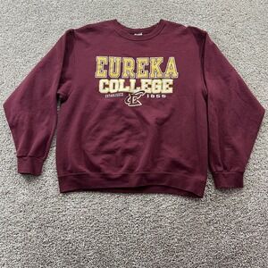 Vintage Eureka College Sweater Mens Large‎ Maroon 90s 1855 Illinois Streetwear